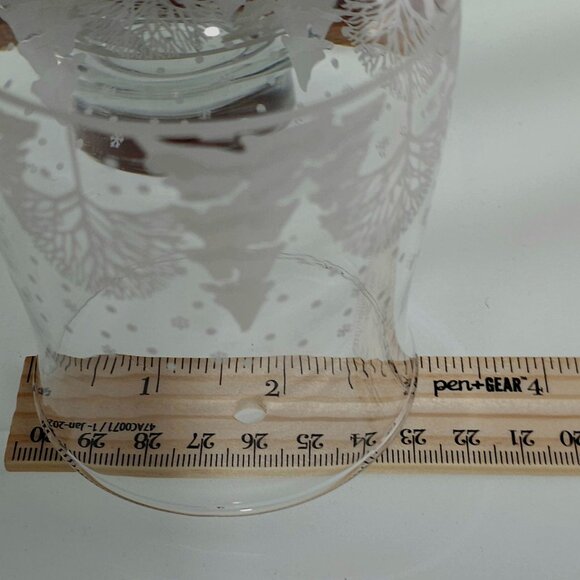 2 Lynns Pines Glassware Tumbler 5" winter tree silhouette in white 10oz decorati - Picture 9 of 9